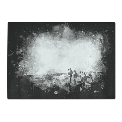 Tempered Glass Camels on the Move Chopping Board