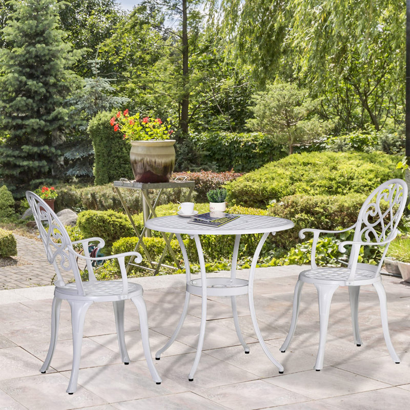 Patio Dining Set with, White