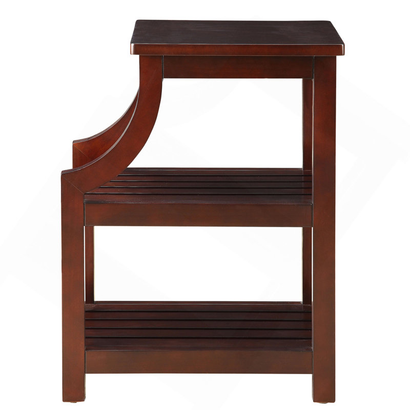 Espresso Side Table With USB Power Dock