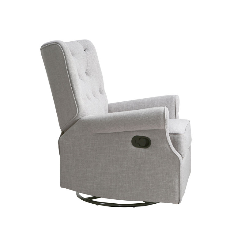 Alice Wingback Swivel Recliner, Gray Linen