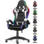Reclining Gaming Chair with LED Lights and Headrest-1144560388