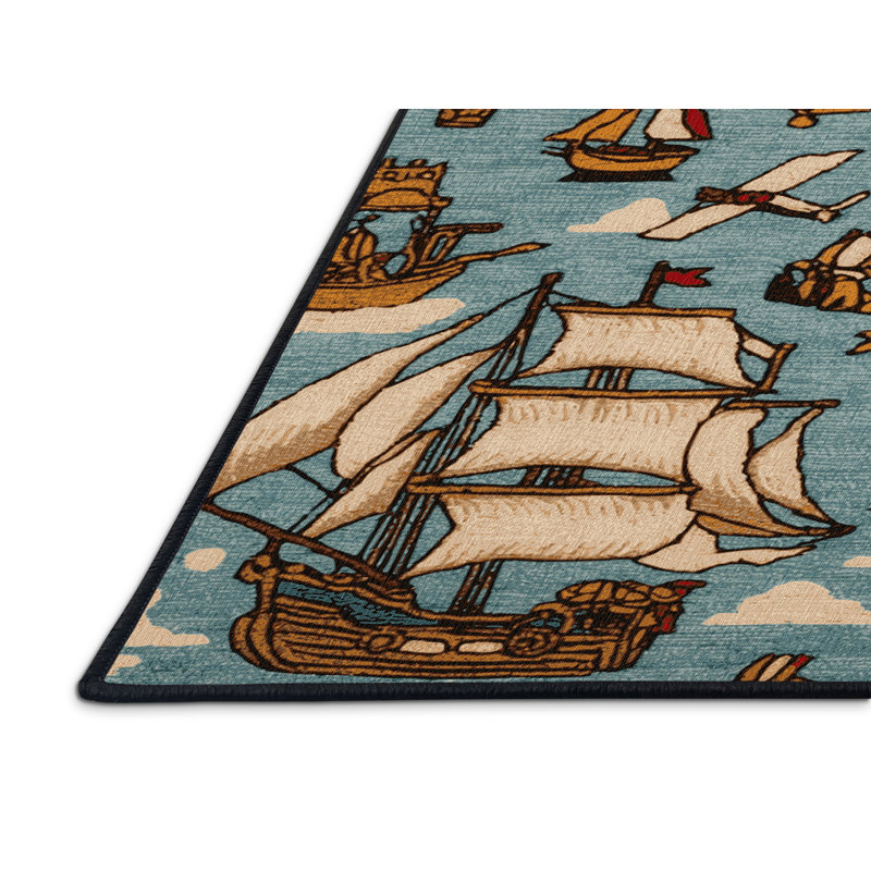 Machine Washable Transportation Gray Area Rug, Rond 5 pi