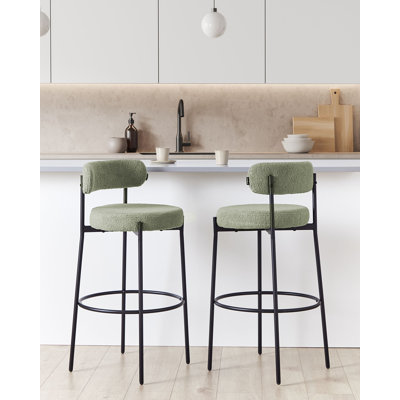 Rodin Upholstered Counter Stool with Metal Frame