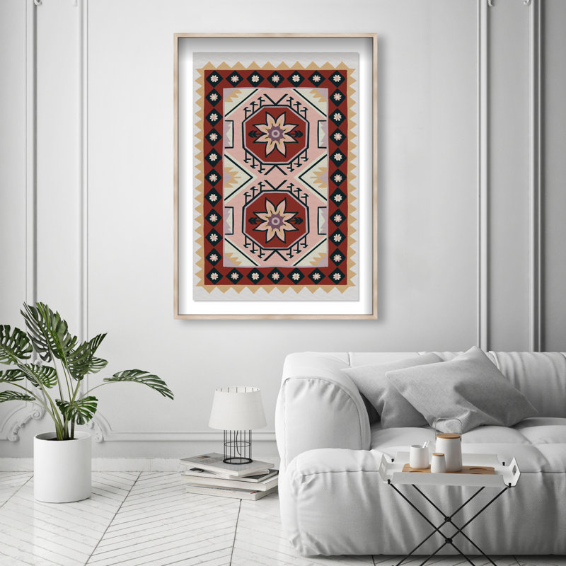 Daylight Damask Print by Oliver Gal, 25.5"H x 17.5"W, Natural Oak Shadowbox