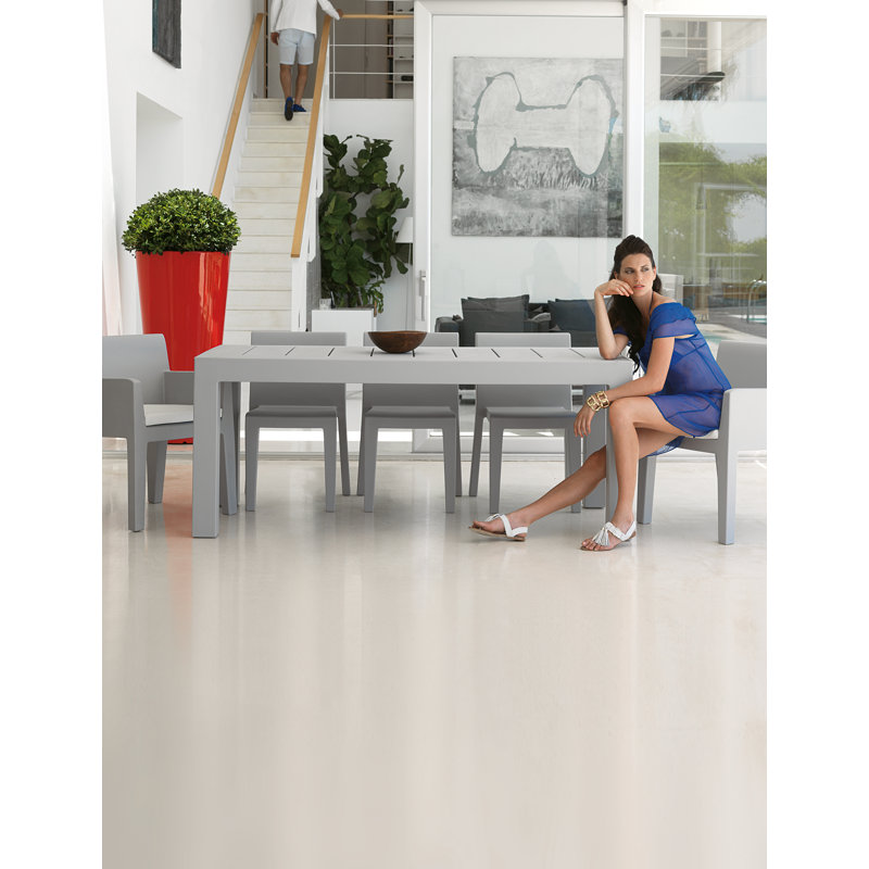 Jut Stacking Patio Dining Chair, Ecru