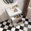 Ensemble de meuble-lavabo autoportant 30 po avec 2 ensembles de poignées et plateau en marbre d'ingénierie entièrement assemblé gris-597835459-597835484