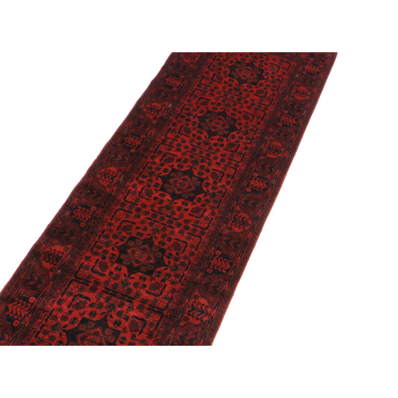 Tapis de couloir oriental en laine noué à la main 2 pi 10 po x 9 pi 8 po Cremeans