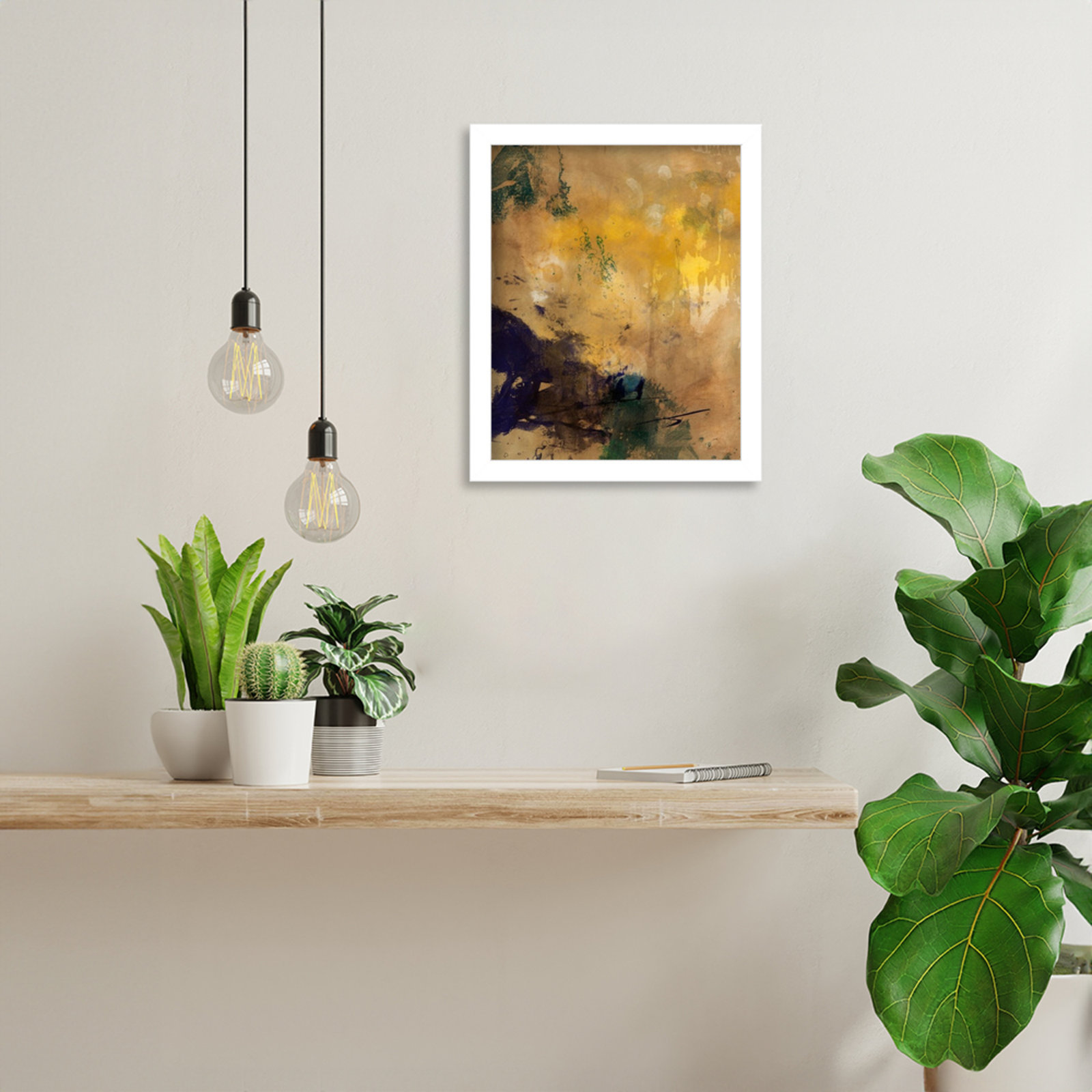 Flagler "Amber Haze II" Print, 13" H x 11" W, White