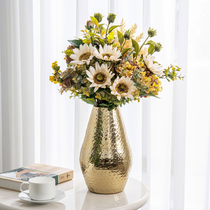 Gold Brass 67cm Metal Table Vase