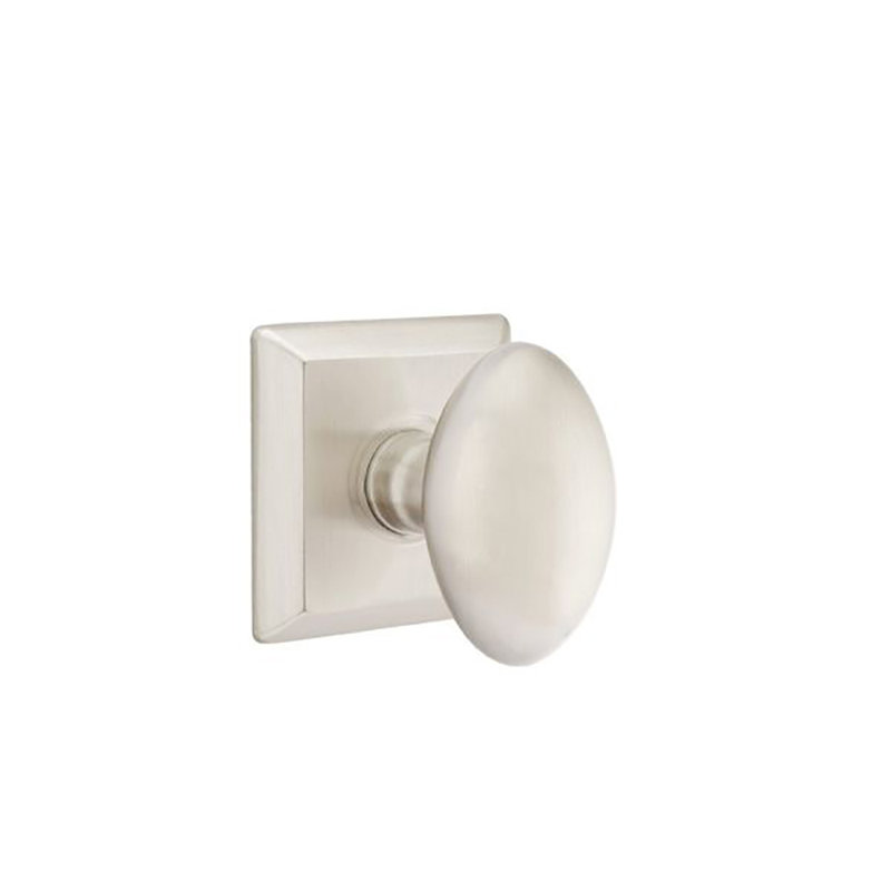 Passage Egg Knob with Quincy Rose, Satin Nickel