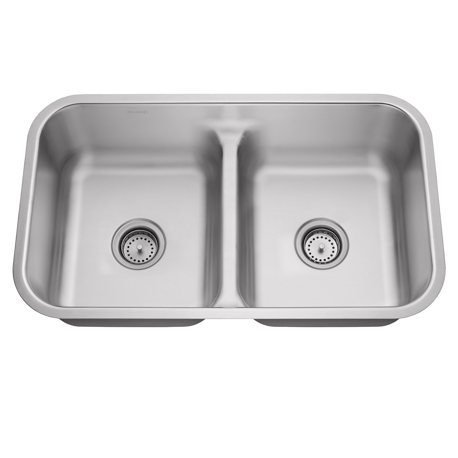 Serene Valley Stainless Steel 36 in. Double Bowl Drop-In or Undermount Kitchen Sink with Thin Divider, Silver