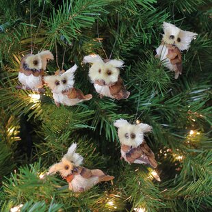 Farmhouse Pottery Felted Woodland Animal Ornament - Oliver Owl