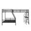 Lit superposé simple au-dessus de L en métal avec bureau pour lit mezzanine simple et 2 échelles