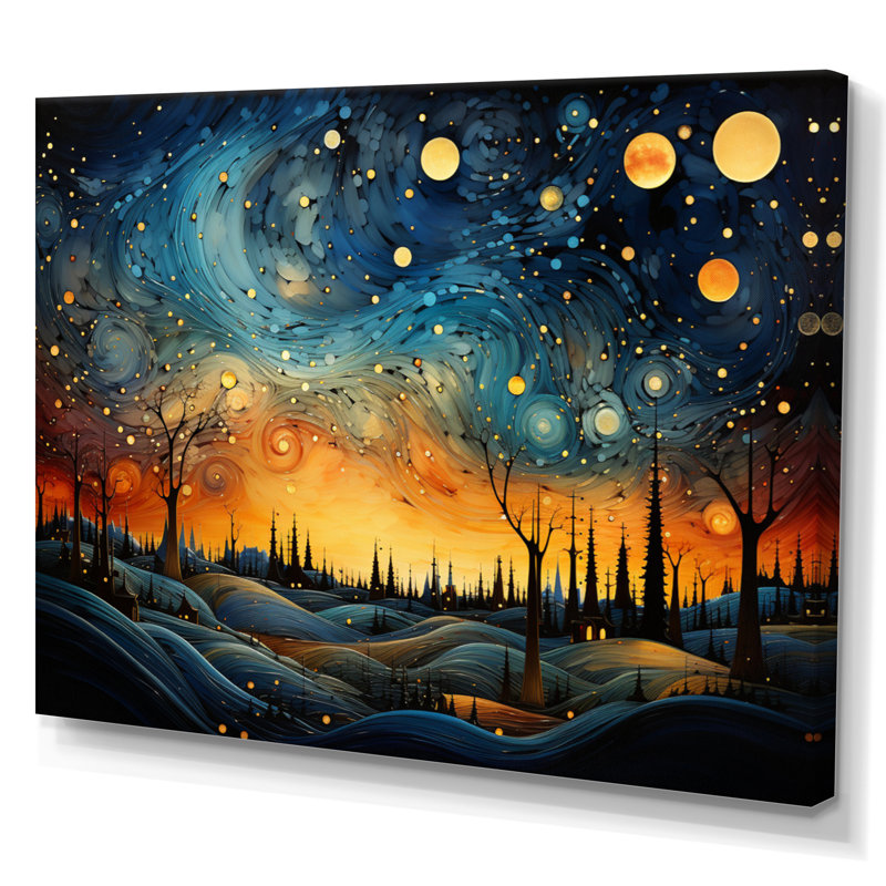 «Sky Celestial Mosaic Landscape IV», reproduction sur toile, Toile tendue, H 12 po x l 20 po