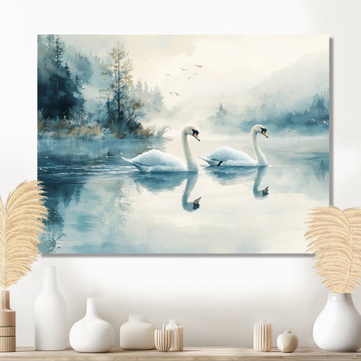 Ayele Tranquility Swans On The Lake I - oiseau, art mural