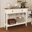 Console de style campagne avec 2 tiroirs et tablette de rangement inférieure pour le vestibule-988055957