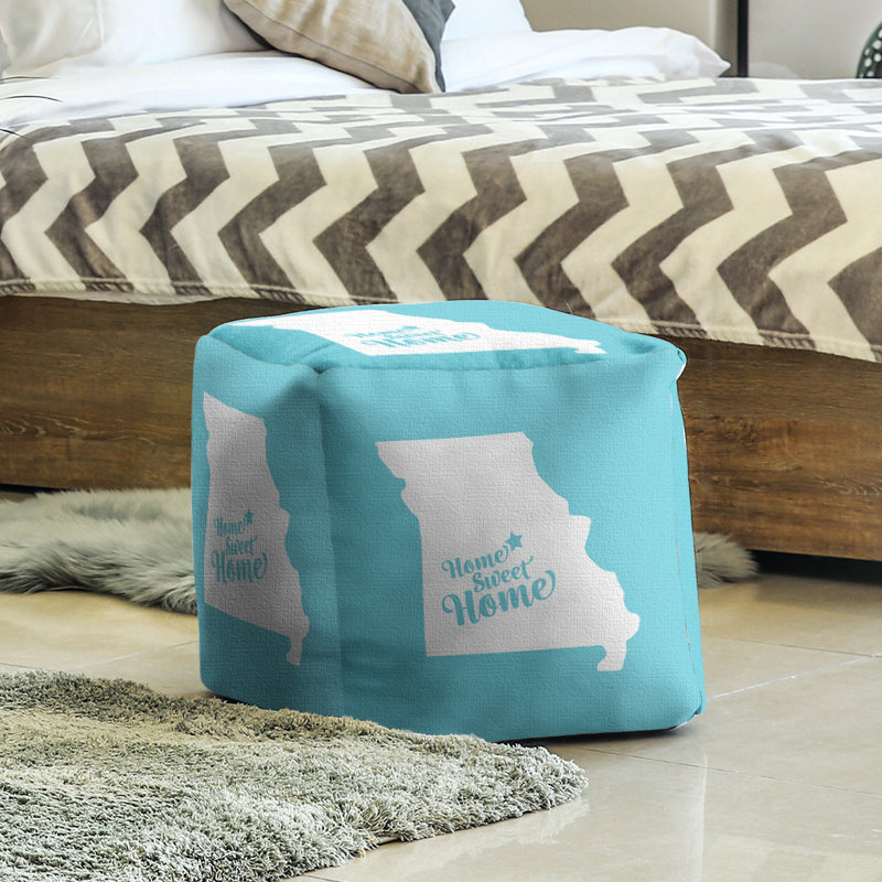 Repose-pieds cubique pour villes jefferson home, Bleu sarcelle