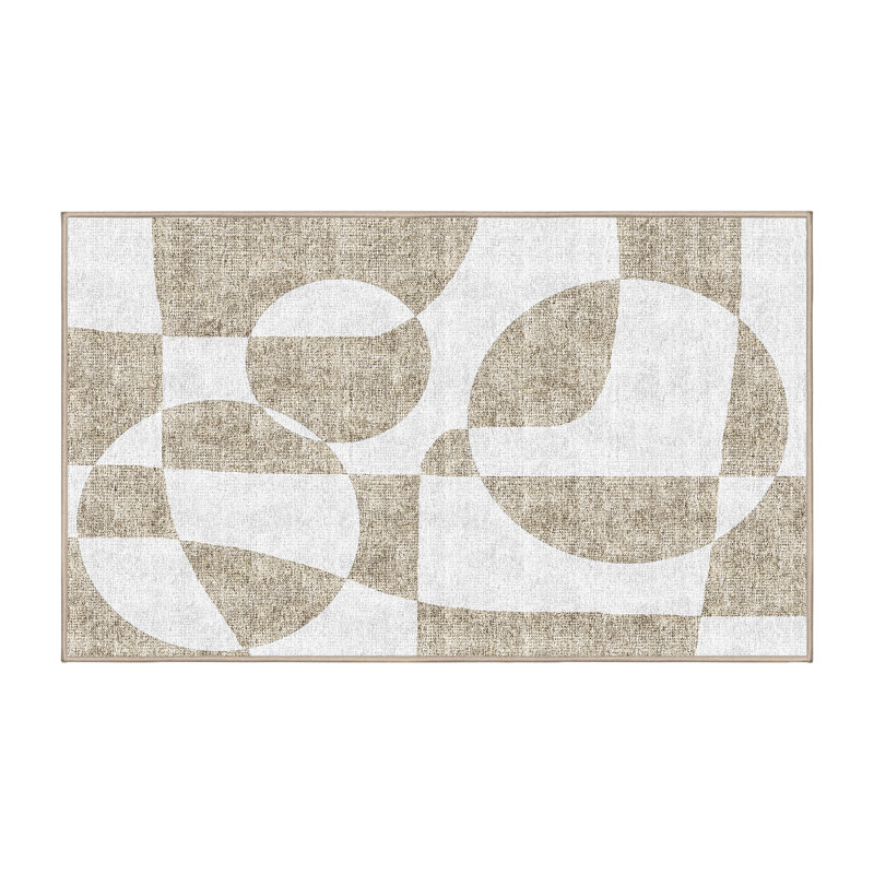 Tapis gris / brun clair tissé à la main Marn, Rectangle 7 pi x 9 pi