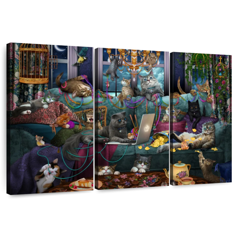 Brampt Quarantine Cats, 32" H x 50" W