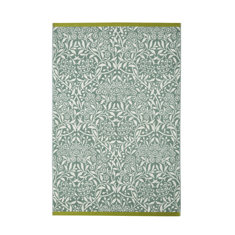 100% Cotton, Green Floral, Bath Sheet - 1 Pack