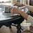 Retro Solid Wood Coffee Table with Wheels