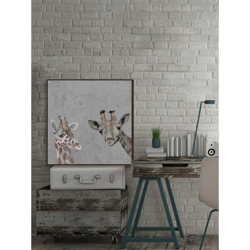 «All About Giraffes» par Marmont Hill - peinture sur toile à cadre flottant, H 24 po x l 24 po x P 1,5 po