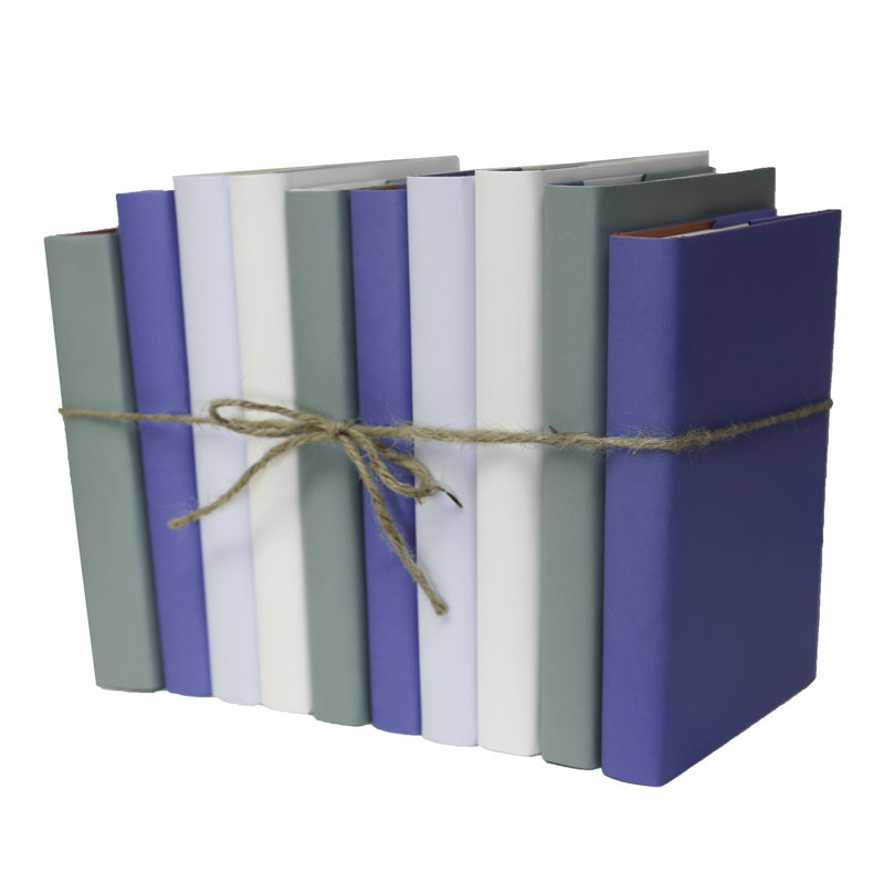 Decorative Books - Ocean Paper Wrapped Book Bundle - 1 Foot of Blue Books