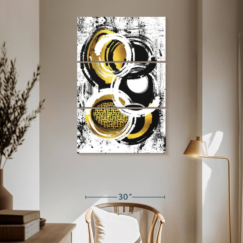 Avery Gold Abstract Painting I, 65" H x 42" W