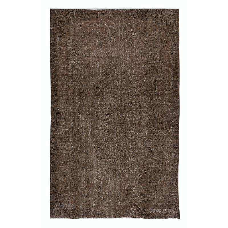 Tapis turc rouge en laine 5,6 x 8,8 pi fait à la main pour une décoration moderne de maison et de bureau