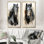 «Minimalist Black Horse Beauty I», ensemble de 2 décorations murales cheval