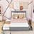 Queen 2 Drawers Platform Bed with Twin-XL Trundle and Built-in Sockets & USB Ports-298169958