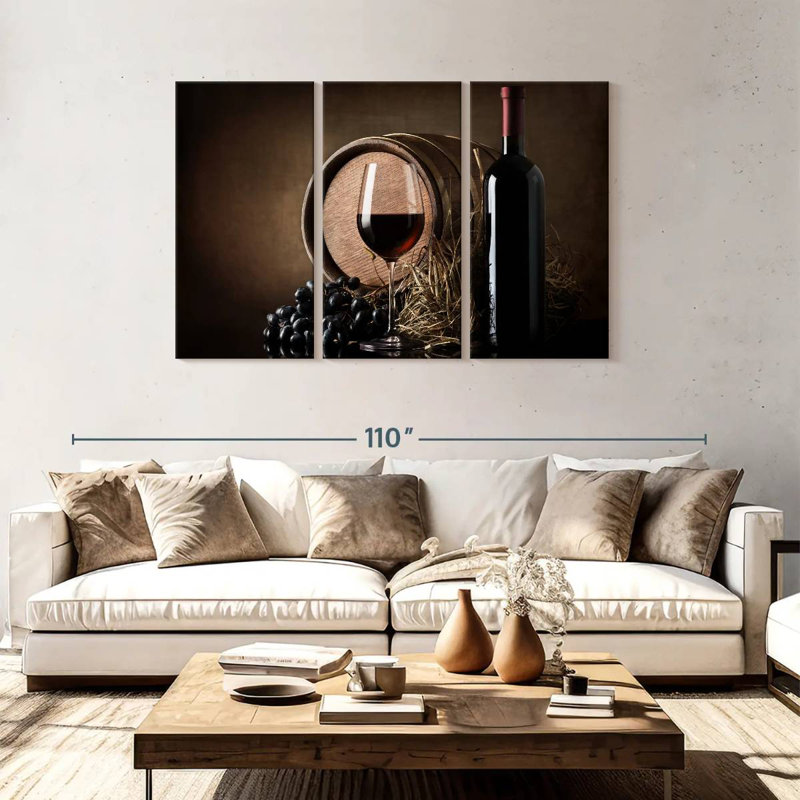 Yarlin Grapes And Wine Barrel, 48" H x 74" W