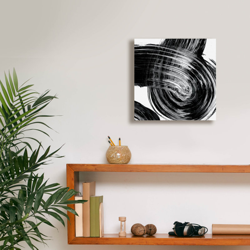 Wrought Studio 'Swirl 4 Bw' by Piper Rhue Canvas Wall Art, 18" x 18", H 12 po x l 12 po x P 0,75 po