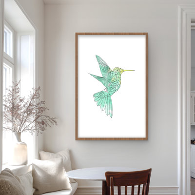 Colibri géométrique - impression encadrée avec passe-partout