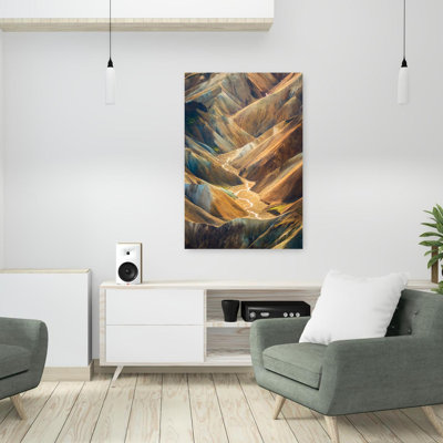 Art mural abstrait contemporain coloré Canyon