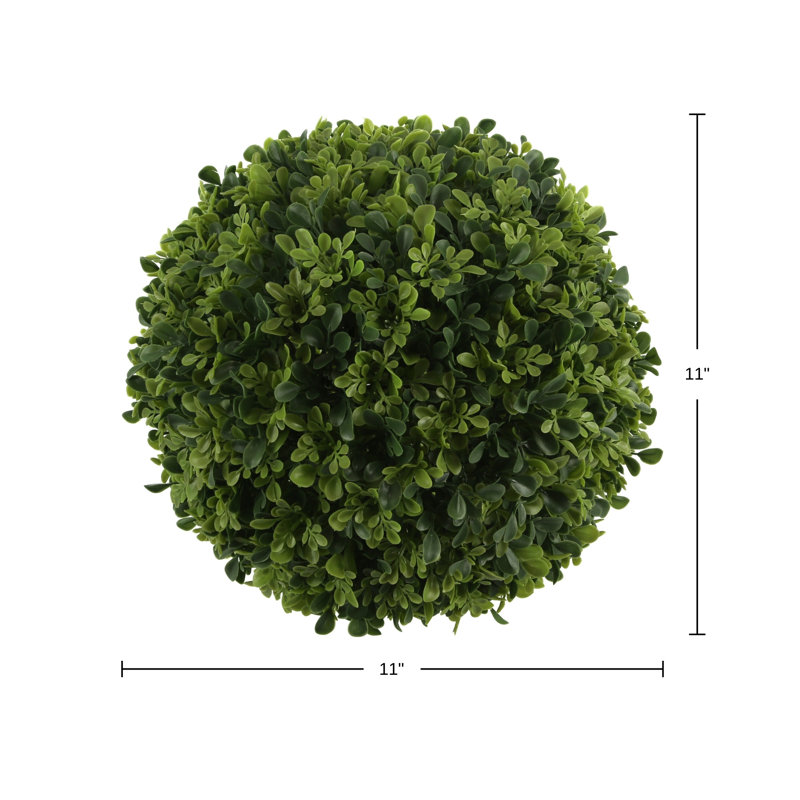 Artificial Boxwood Topiary, 11" H x 11" W x 11" D