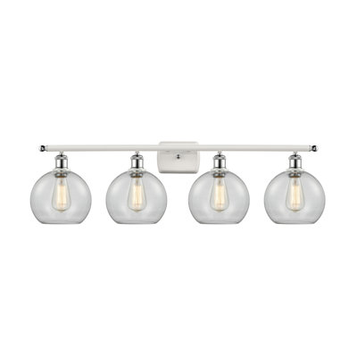 Éclairage pour meuble-lavabo à 4 lumières blanc / chrome poli Almatine