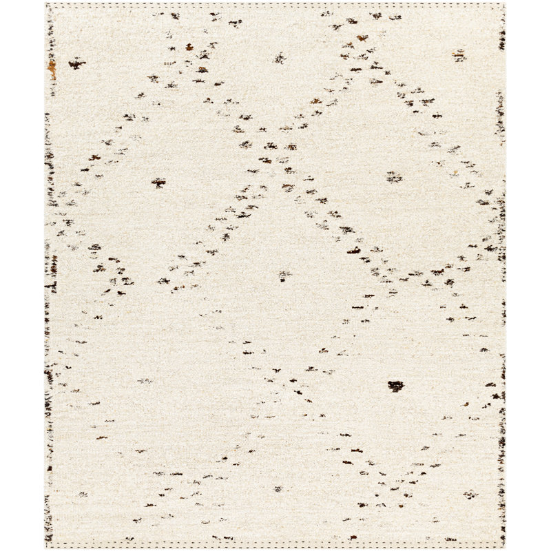 Tapis beige en laine tissé à la main et à plat, Rectangle 2 pi x 3 pi