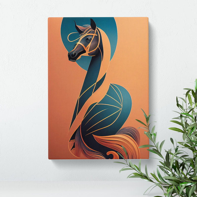 Art Nouveau Horse No.3 - Wrapped Canvas, 76cm H x 50cm W x 3cm D