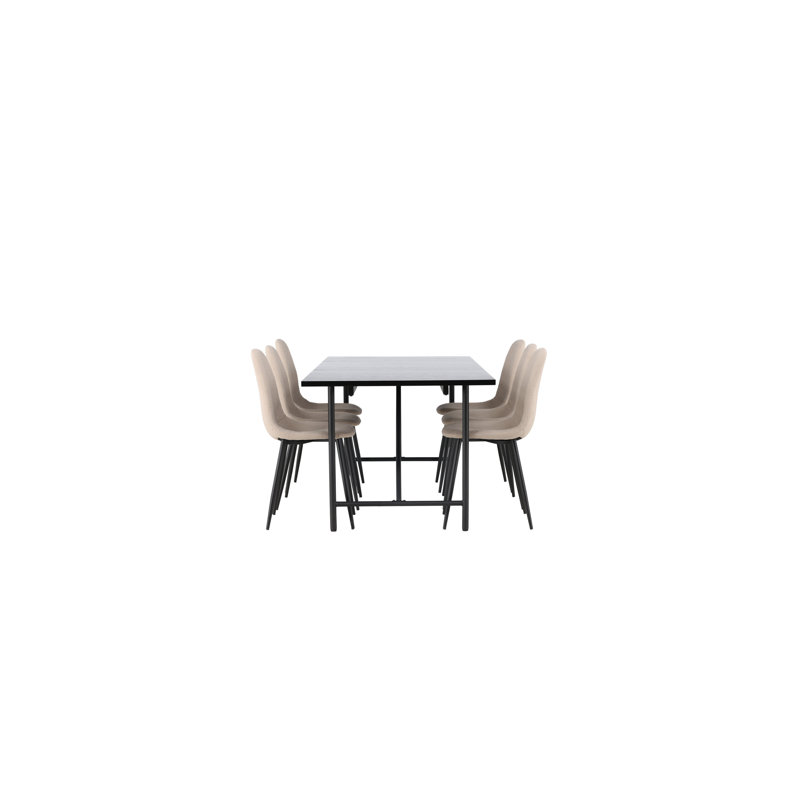 Castellanos 6 - Person Dining Set, Beige, Beige