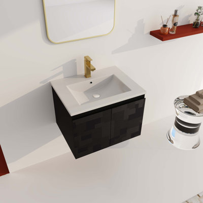 Baiba 24.00'' Single Bathroom Vanity with Manufactured Wood Top