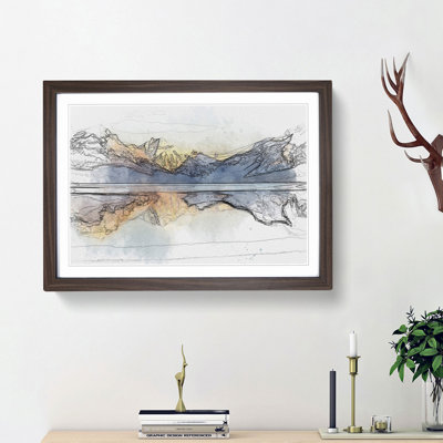Sunlight over Lake Mcdonald in Abstract - Framed Print