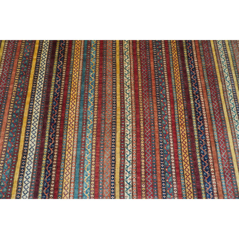 Aryana Wool Striped Area Rug in Red