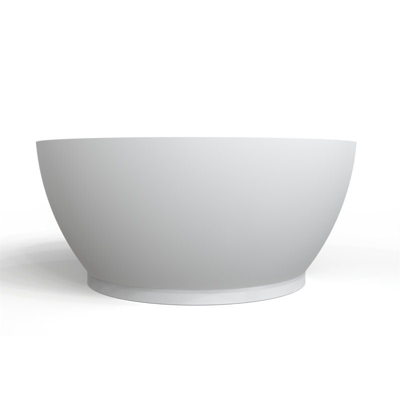 57 Inch Freestanding Solid Surface Soaking Bathtub For Bathroom