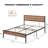 Bed Frame with Wooden Headboard and Footboard, Metal Platform Slats Heavy Duty Support, No Box Spring Needed-748021192