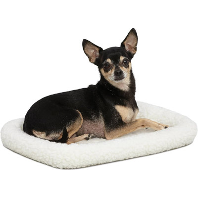 Ultra-Soft Fleece Dog Bed – White Bolster Design, Washable And Comfortable, Perfect For Crates And Carriers