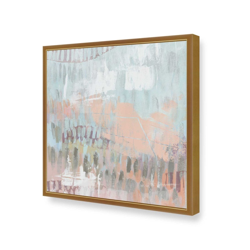 Timed Notation I by June Erica Vess Art Print, Open Corner Framed Print without Mat Paper, 12" H x 12" W, Gold