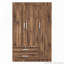 Armoire à trois portes avec tiroirs et tringles de suspension