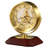 Soloman Modern & Contemporary Analog Metal Quartz Movement / Crystal Tabletop Clock in Brushed Brass/Rosewood
