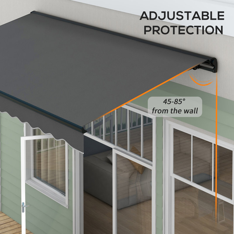 Dakota Fields 350cm W x 250cm D Polyester Cover Motorised Retractable Patio Awning